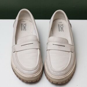 TOMS Women's Beige Platform Loafers